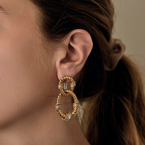 Boucles d'oreilles en Or jaune 18k Diamants 58 Facettes DV31430-2