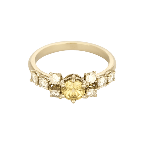 52 Bague en Or jaune 18k Diamant and Zircon 58 Facettes DV31031-1