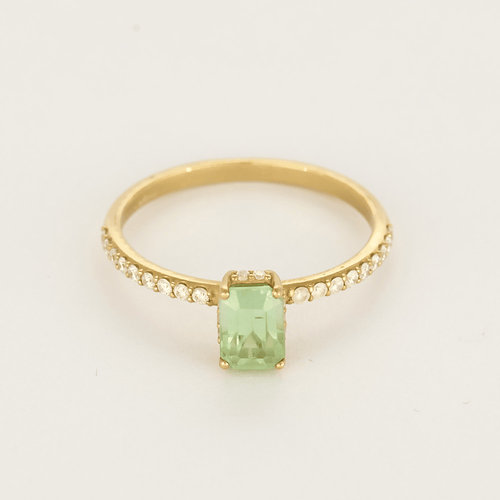 Bague 52.5 Bague en Or jaune 18k Tourmaline and Diamant 58 Facettes DV31571-1