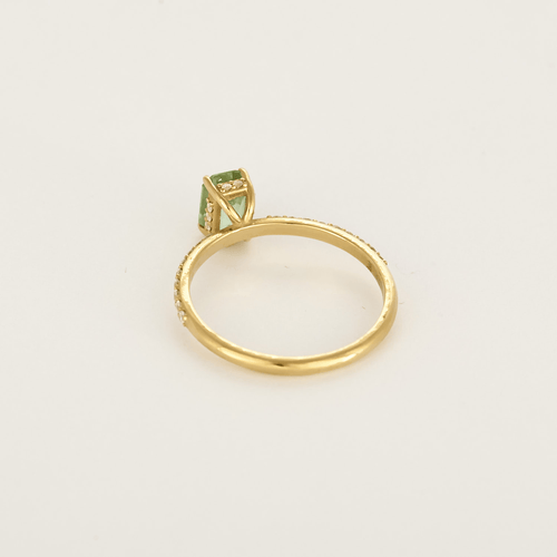 Bague 52.5 Bague en Or jaune 18k Tourmaline and Diamant 58 Facettes DV31571-1