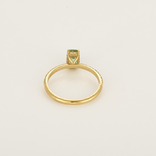 Bague 52.5 Bague en Or jaune 18k Tourmaline and Diamant 58 Facettes DV31571-1