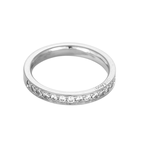 Bague 50 Alliance semi-pavée en or blanc et diamants 58 Facettes DV31590-2