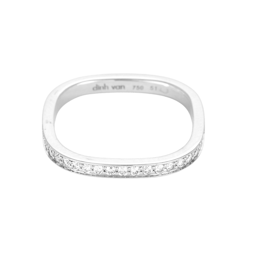 51 Dinh Van - Demie Alliance carrée en or blanc et diamants 58 Facettes DV31794-1