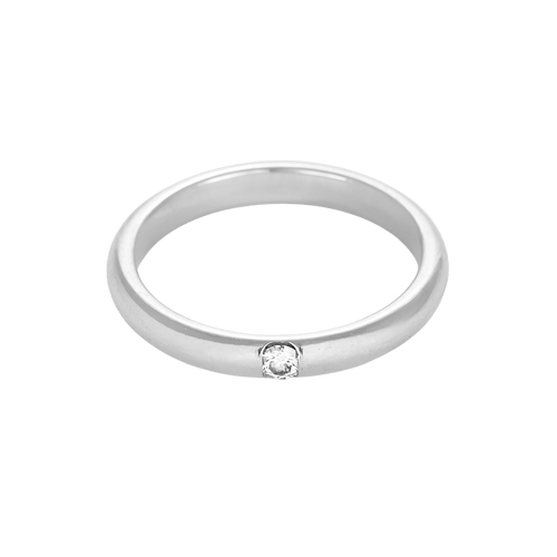 Bague 56 Alliance en platine et diamant 0,06 carat 58 Facettes DV31311-1