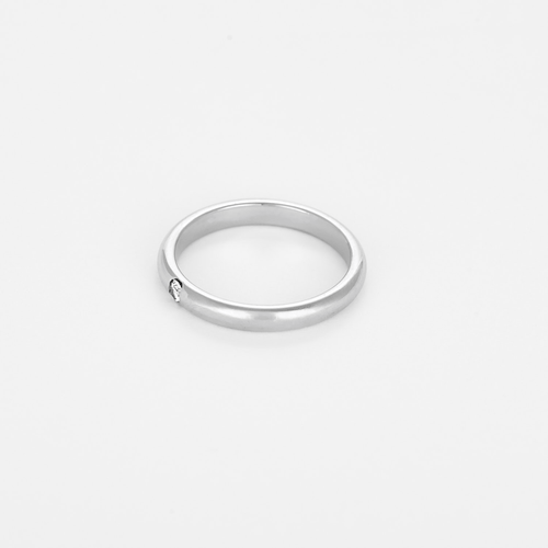 Bague 56 Alliance en platine et diamant 0,06 carat 58 Facettes DV31311-1