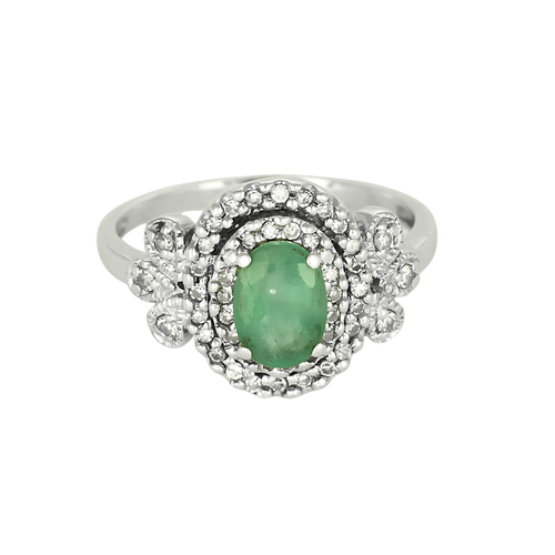 Bague en Or jaune 18k Emeraude and Diamant