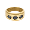 Bague jonc en or jaune, saphirs et diamants