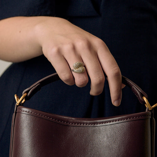 Bague en Or jaune 14k Diamant