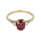 Bague en or blanc ornée d’un rubis de 1,50 carat, épaulé de diamants pour 0,12 carat au total