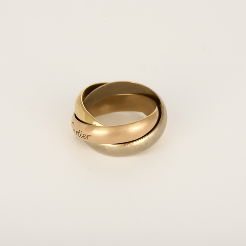 Bague 61 CARTIER - Trinity - Modèle Extra Large - Alliance trois ors 58 Facettes DV31737-1