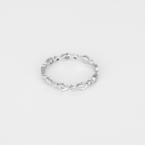 Bague 52 Alliance en or blanc et diamants 58 Facettes DV31817-1