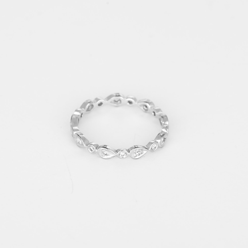 Bague 52 Alliance en or blanc et diamants 58 Facettes DV31817-1