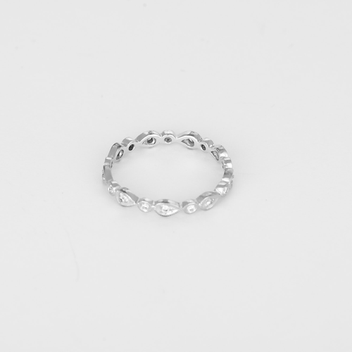 Bague 52 Alliance en or blanc et diamants 58 Facettes DV31817-1