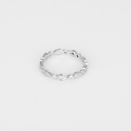 Bague 52 Alliance en or blanc et diamants 58 Facettes DV31817-1
