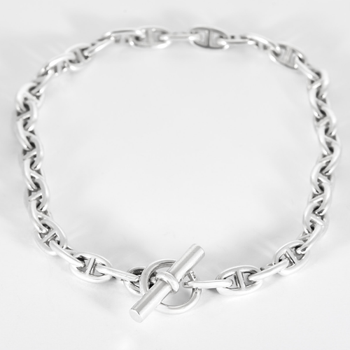 Hermes Collier Chaîne d'Ancre Argent