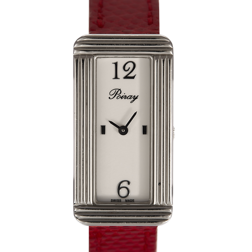POIRAY - Ma Baguette - Ma première allongée - Montre en acier à boitier rectangulaire et à mouvement quartz