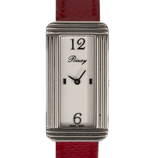 POIRAY - Ma Baguette - Ma première allongée - Montre en acier à boitier rectangulaire et à mouvement quartz