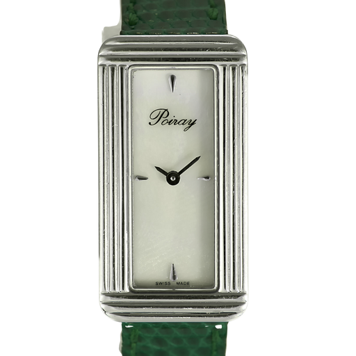 POIRAY - Ma Baguette - Ma première allongée - Montre en acier à boitier rectangulaire et à mouvement quartz