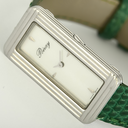 POIRAY - Ma Baguette - Ma première allongée - Montre en acier à boitier rectangulaire et à mouvement quartz
