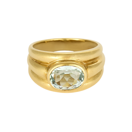 Bague en Or jaune 18k Aquamarine