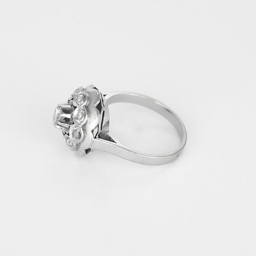 Other Bague en Or blanc 18k Diamant et diamants taillés en rose