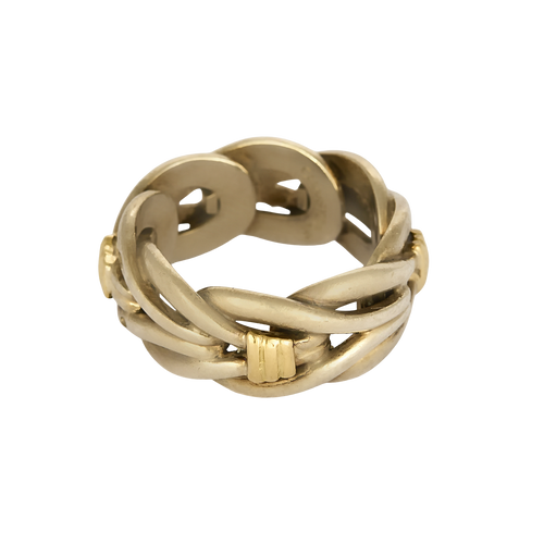Bague Or jaune 18k et Argent