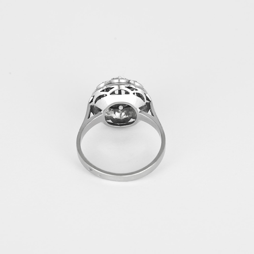Other Bague en Or blanc 18k Diamant et diamants taillés en rose