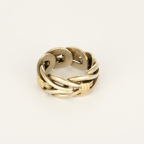 Bague Or jaune 18k et Argent