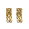 Christofle - Paire de Boucles d'Oreilles en or jaune 18K (750 millièmes) et argent ( 925 millièmes) à maille chevrons alternés d'attaches godronnées