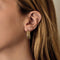 Christofle - Paire de Boucles d'Oreilles en or jaune 18K (750 millièmes) et argent ( 925 millièmes) à maille chevrons alternés d'attaches godronnées