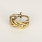 Christofle - Paire de Boucles d'Oreilles en or jaune 18K (750 millièmes) et argent ( 925 millièmes) à maille chevrons alternés d'attaches godronnées
