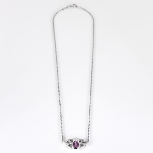 Mellerio - Flore - Collier en Or blanc 18k Saphir