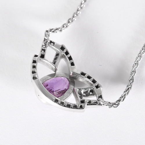 Mellerio - Flora - Collier en Or blanc 18k Saphir