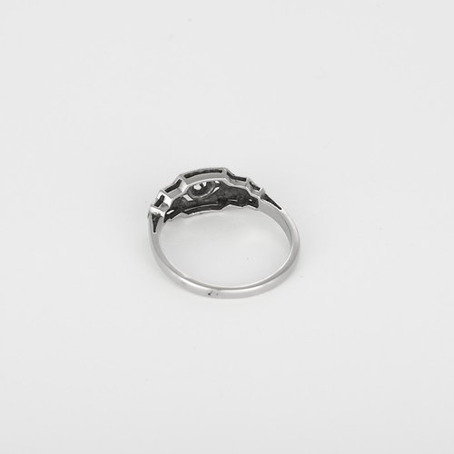Bague Or blanc 18k et Platine Diamants