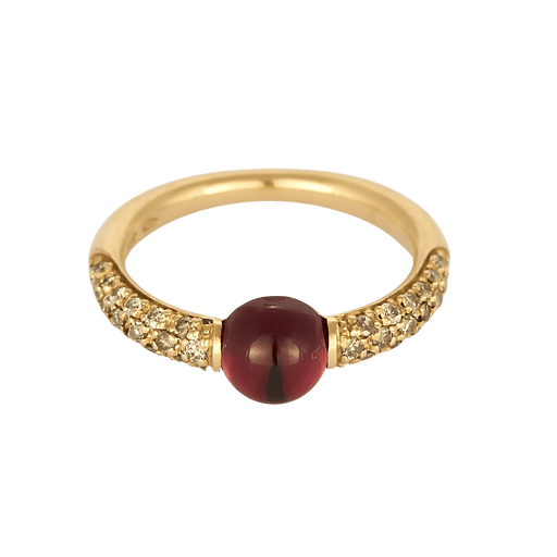 Bague 53 Pomellato - M'ama non M'ama - Bague jonc en or rose, tourmaline et diamants bruns : 0,35 carat 58 Facettes DV0386-6