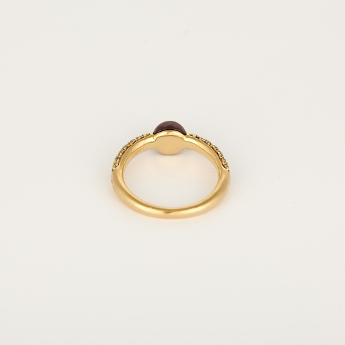 Pomellato - M'ama non M'ama - Bague jonc en or rose, tourmaline et diamants bruns : 0,35 carat