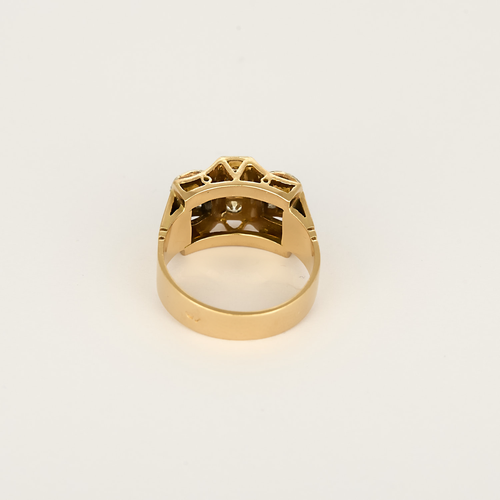 Bague Or jaune 18k et Platine Diamant