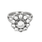 Bague à motif rayonnant en platine et or gris, diamants