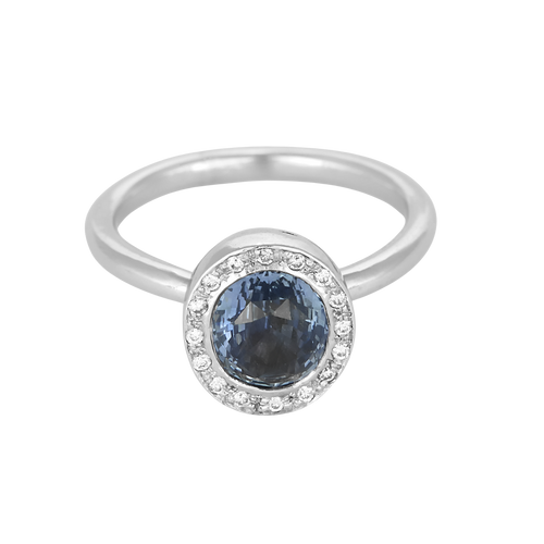 Bague en Or blanc 18k Saphir