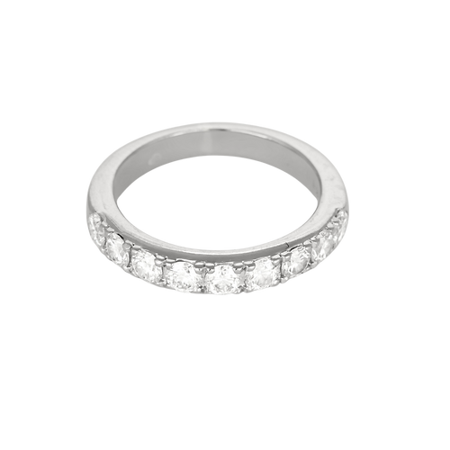 Demie Alliance en or gris et diamants