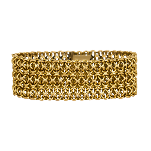Élégant bracelet ruban en or jaune