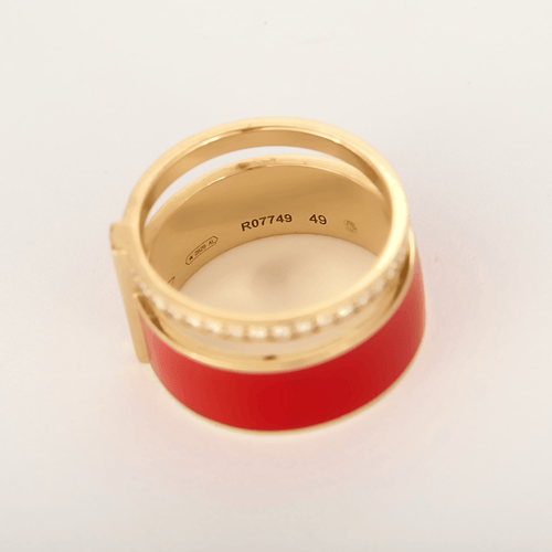 Repossi Bague Berbere Chromatic laque rouge, or rose 18k et diamants