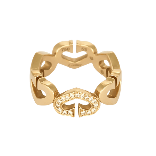 Cartier - Coeur C - Bague en or jaune et diamants