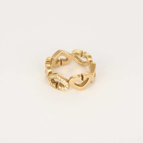 Cartier - Coeur C - Bague en or jaune et diamants