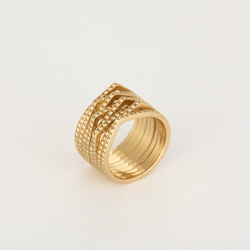 Bague 53 Repossi Bague Antifer Huit rangs en or rose 18k et diamants 58 Facettes DV31954-3