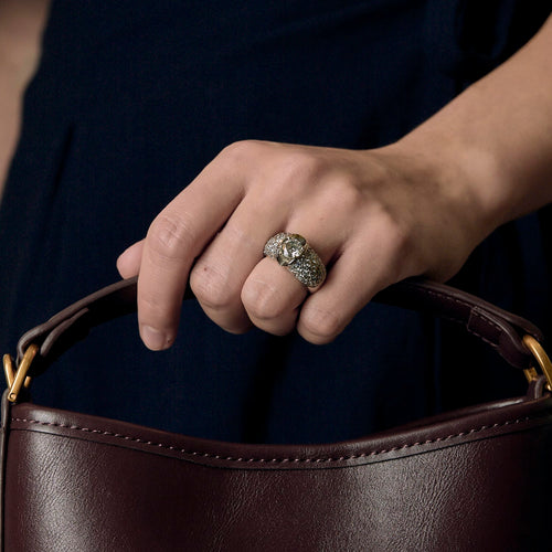 Bague 55 Bague bandeau en or gris et diamants 58 Facettes DV24448-3