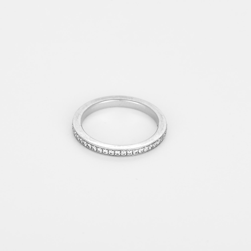 Bague 49 DE BEERS - Alliance américaine en platine et diamants 58 Facettes DV25908-2-49-2