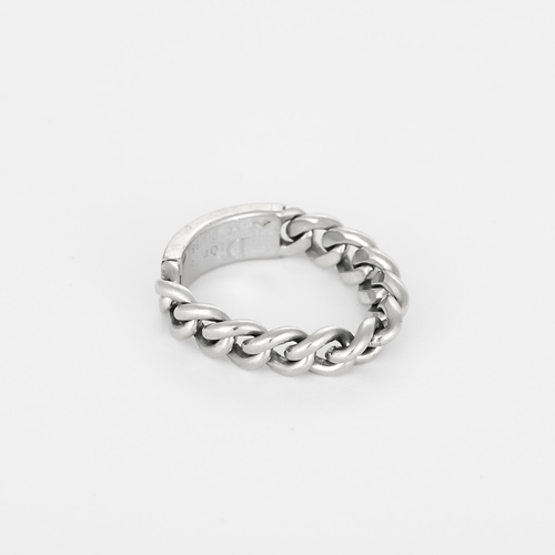 Bague 54 Dior - Bague souple gourmette or blanc et diamants 58 Facettes DV31405-1