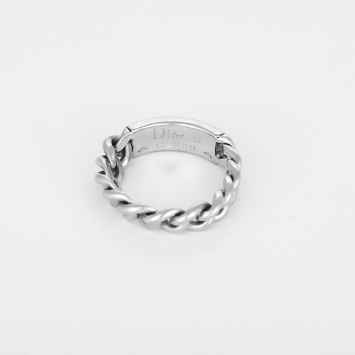 Bague 54 Dior - Bague souple gourmette or blanc et diamants 58 Facettes DV31405-1