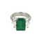 52.5 Élégante bague en or blanc, émeraude : 4,46 carats et diamants : 1,10 carat 58 Facettes DV32014-2